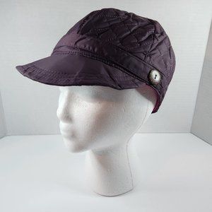 SALE!!  NWT Giovannio Quilted Cap Hat Button Wine Brim Winter  England design